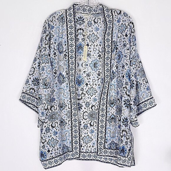 Max Studio Floral Three-Quarter Kimono Jacket - Picture 5 of 6